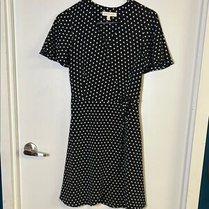 Monteau Los Angeles Black & White Polka Dot Wrap Dress | Size Small